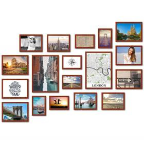 Galeria ścienna PRESTO 5 GF0006. Zestaw brązowych ramek na ścianę