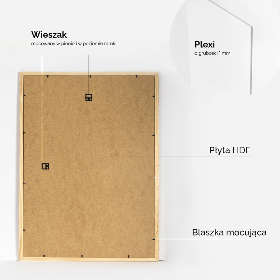 Ramka z drewna surowego na zdjęcia 5 szt. RAW 50x70 cm