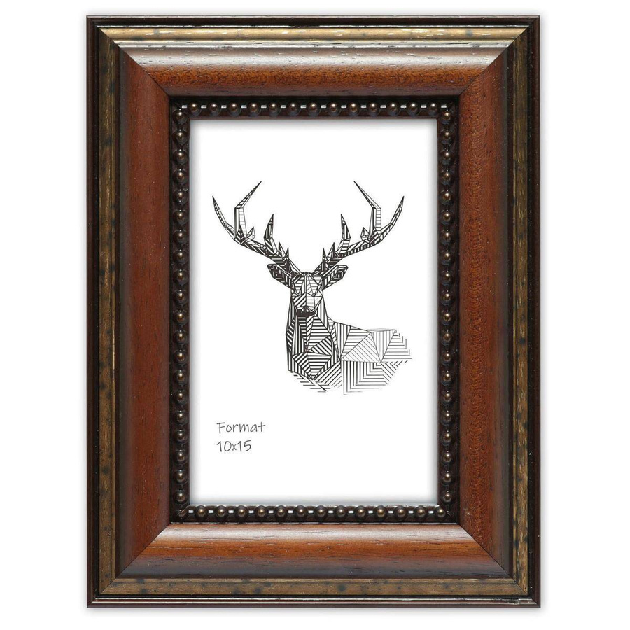 Ramka drewniana PATERNO 2121, klasyczna fotoramka na zdjęcia, plakaty lub obrazy - kolor brązowy, zdobienia