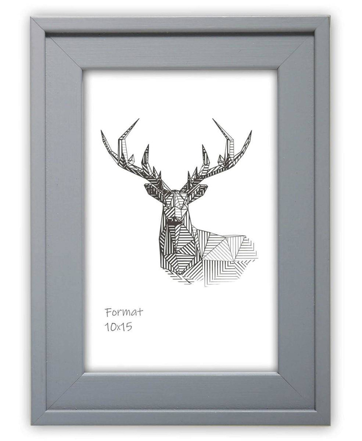 Ramka drewniana RIVOLI 2822, nowoczesna fotoramka na zdjęcia, plakaty lub rysunki - kolor szary