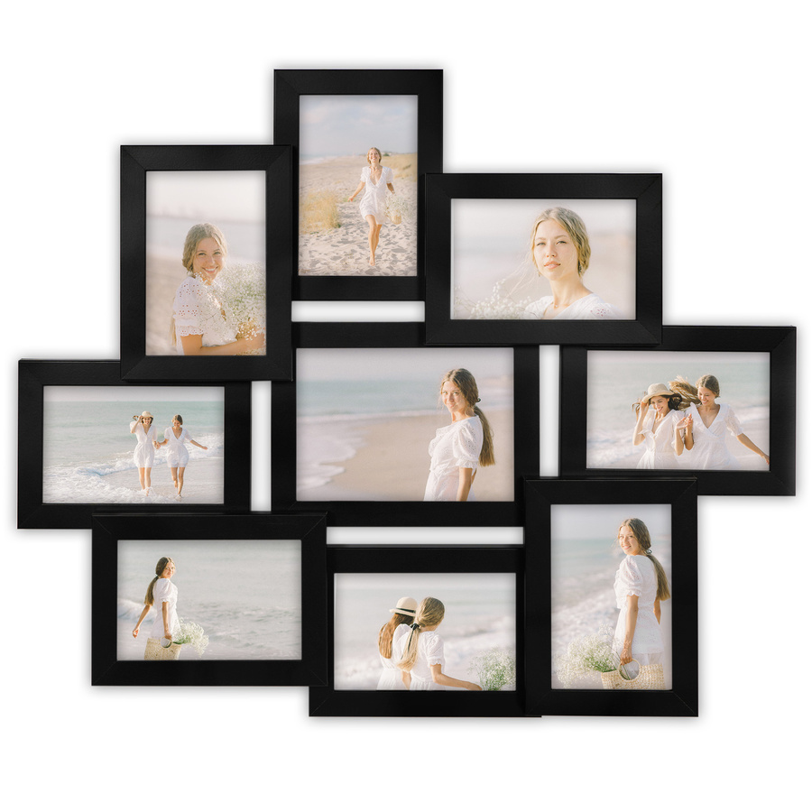 Multirama w czarnym kolorze MULTI HEN 2 na 9 zdjęć ramka na zdjęcia