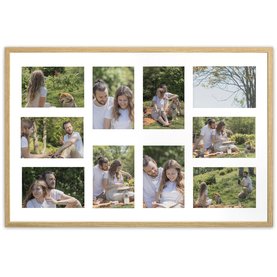 Ramka drewniana galeria passe-partout Natural 40x60 - kolor naturalne drewno