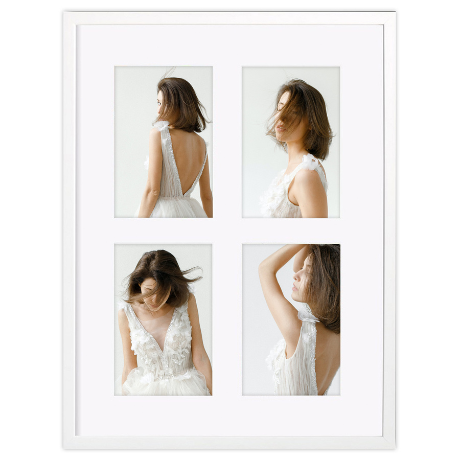 Ramka drewniana galeria passe-partout White 30x40 A - kolor biały