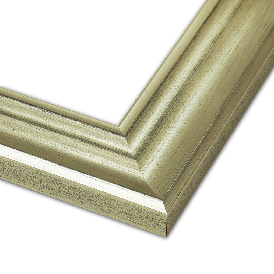 Rama do obrazów, luster, zdjęć na wymiar LUCA #1198. Szeroka klasyczna drewniana oprawa - kolor ciepłe srebro