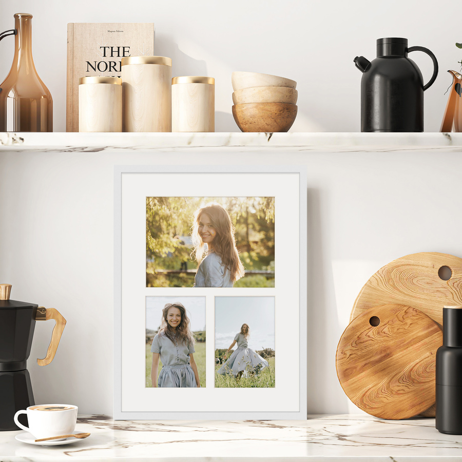 Foto galeria 30x40 cm na 3 zdjęcia o wymiarach 10x15 cm 15x21 cm biała