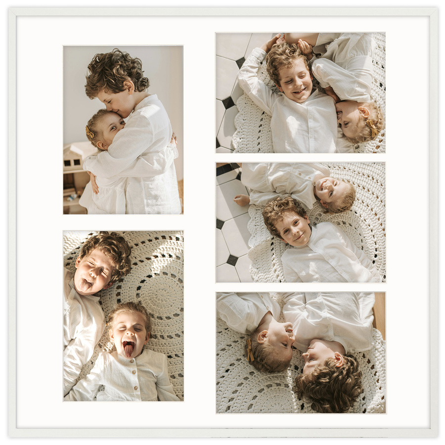 Foto galeria 50x50 cm na 5 zdjęć o wymiarze 15x21 cm kolor biały