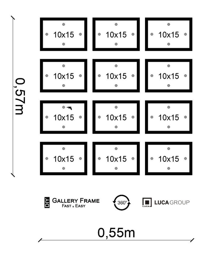 Zestaw ramek PINIA 3 GF0026 - galeria ramek na 12 zdjęć