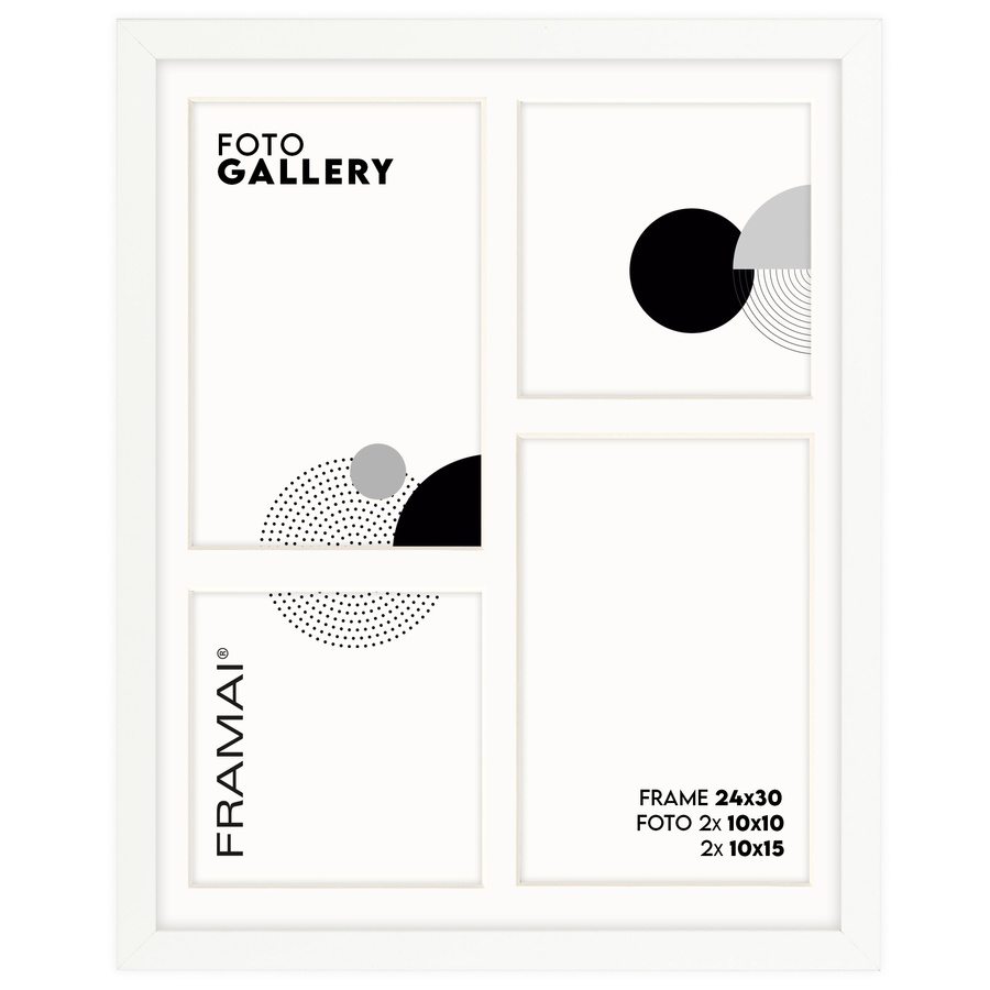 Foto galeria biała 24x30 cm na 4 zdjęcia o wymiarach 10x15 cm 10x10 cm