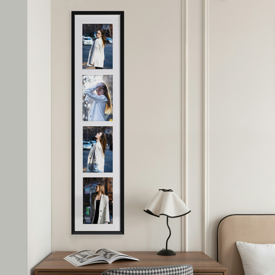 Ramka drewniana galeria passe-partout Black 15x68 - kolor czarny