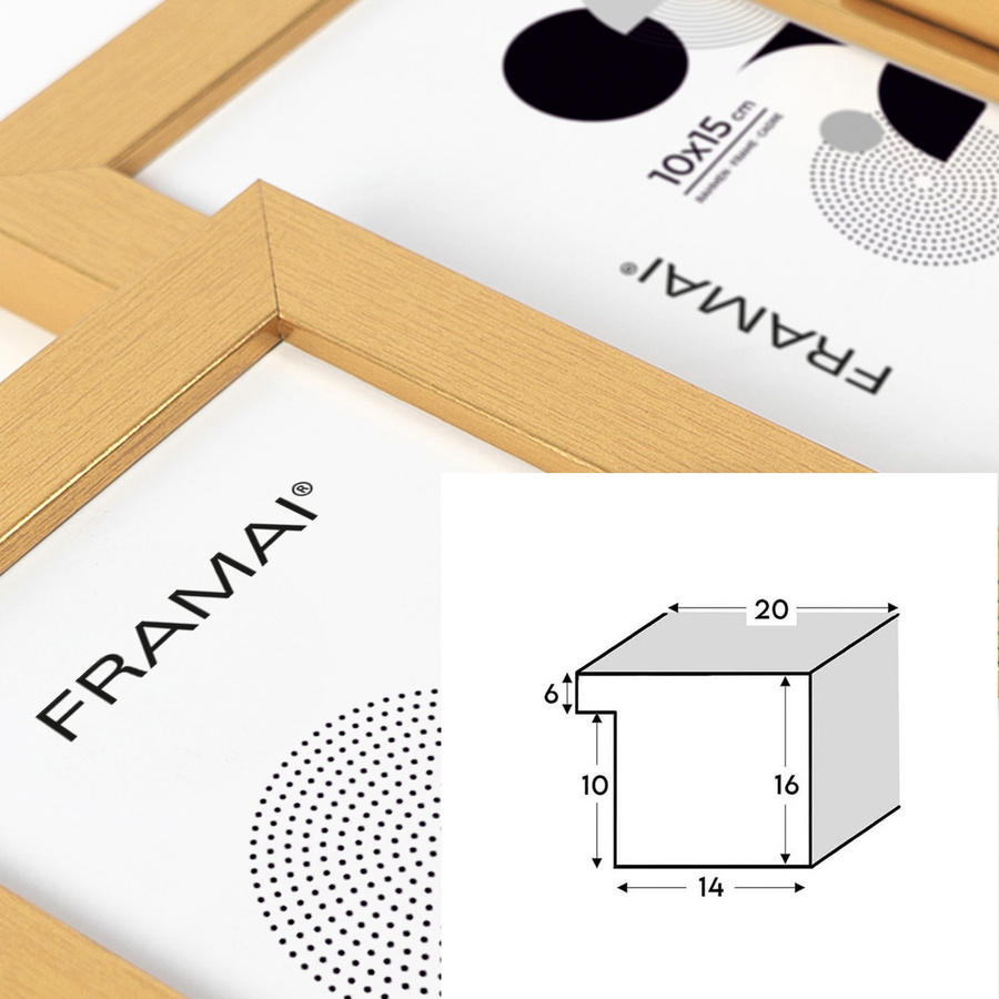 Multirama HEN GOLD zestaw ramek 4 X 10x15 cm