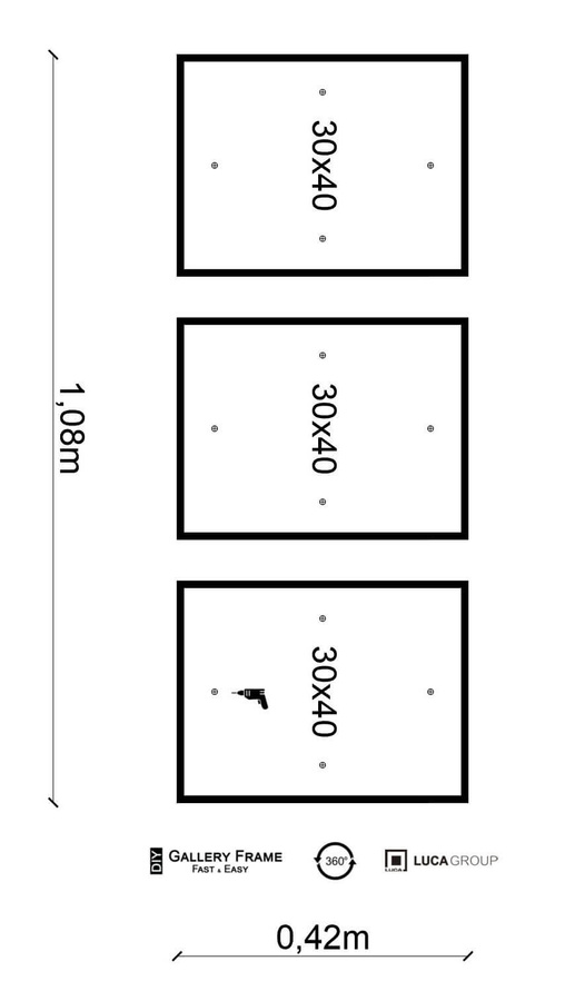 Zestaw ramek PINIA 3 GF0024 - galeria ramek na 3 zdjęcia