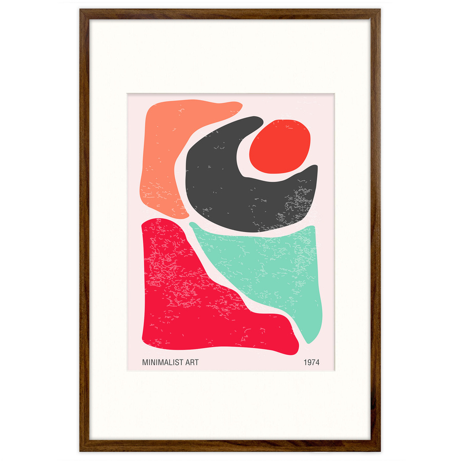 Brązowa ramka z passe partout na zdjęcia w rozmiarze 40x60 cm z okienkiem passe partout 30x40 cm