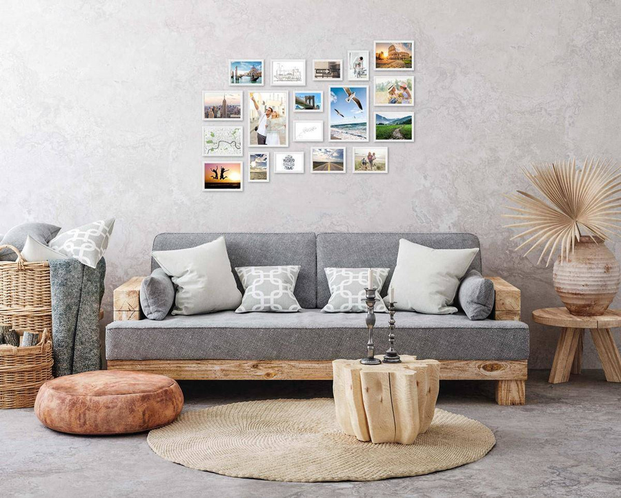 Galeria ścienna PRESTO 1 GF0006. Zestaw białych ramek na ścianę