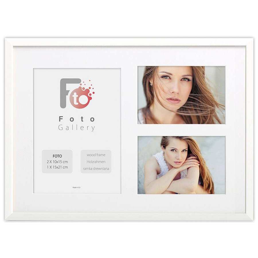 Ramka drewniana galeria passe-partout White 28x39 - kolor biały