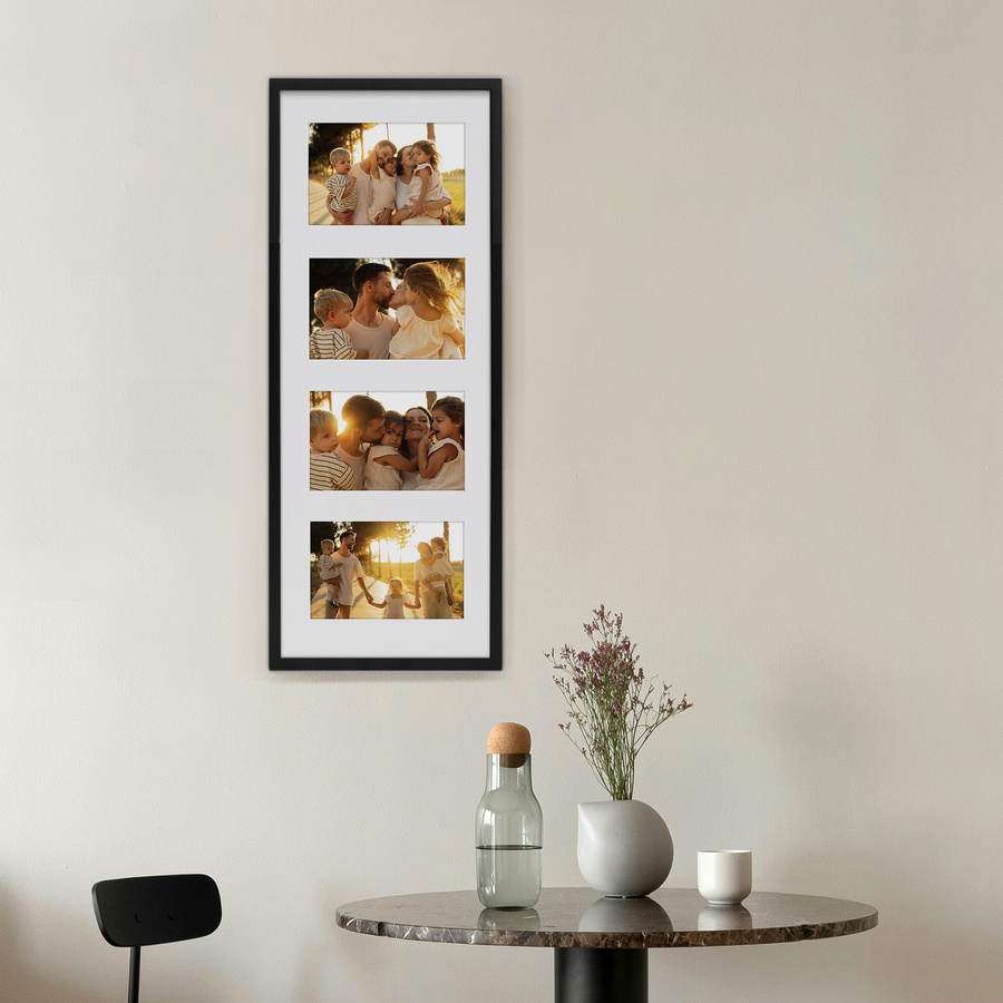 Ramka drewniana galeria passe-partout Black 20x55 - kolor czarny