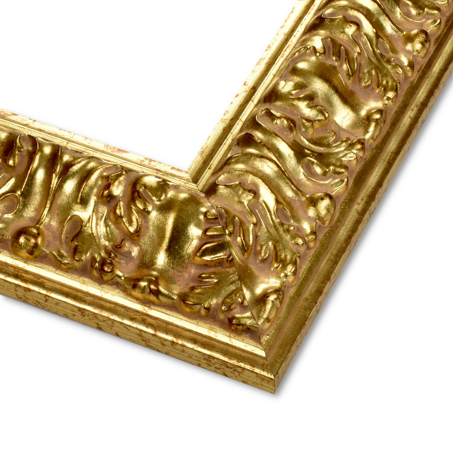 Rama do obrazów, zdjęć, luster na wymiar LUCA #2548. Szlachetna z ornamentem, drewniana oprawa - holenderka, kolor złoty