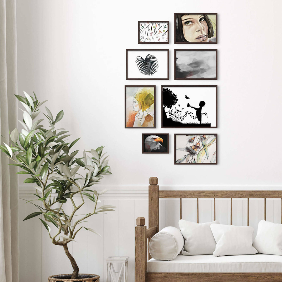 Zestaw brązowych ramek galeria 44 GF9 1x13x18 1x15x21 5x21x30 1x30x40