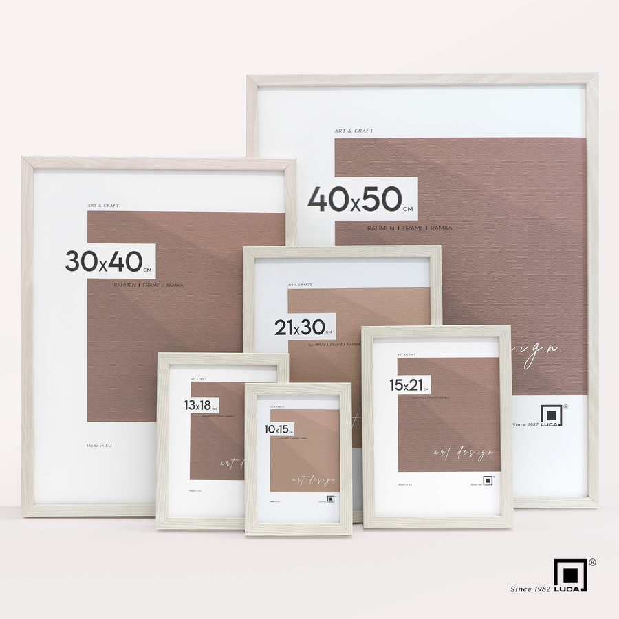 Zestaw 5 białych ramek na zdjęcia FDM 5 w rozmiarze 10x15 cm