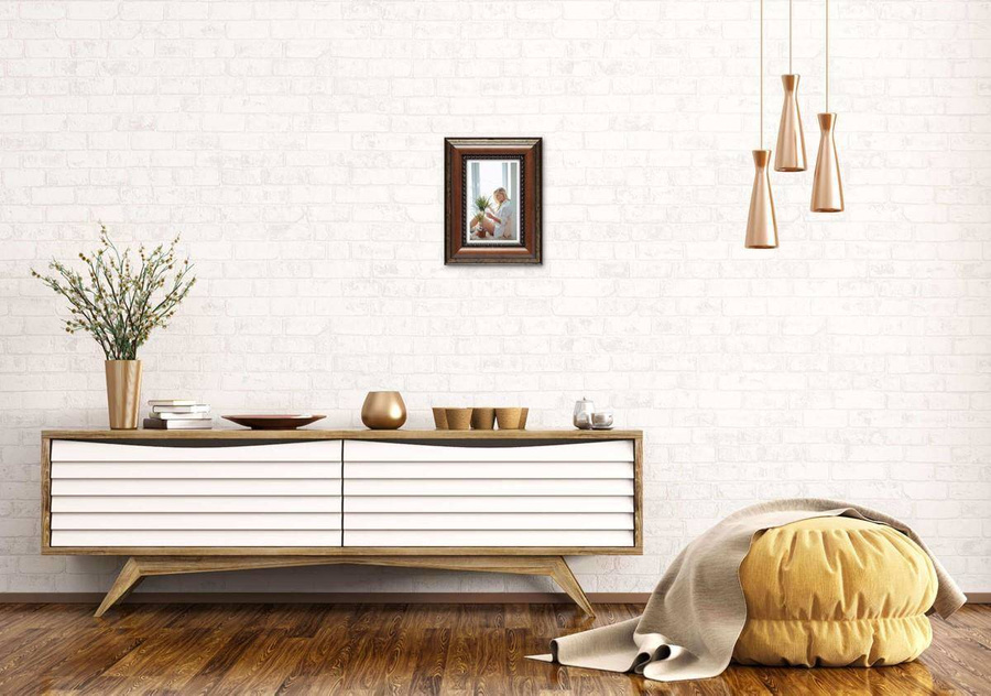 Ramka drewniana PATERNO 2121, klasyczna fotoramka na zdjęcia, plakaty lub obrazy - kolor brązowy, zdobienia