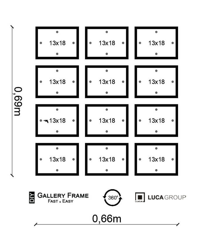 Zestaw ramek PINIA 00 GF0018 - galeria ramek na 12 zdjęć