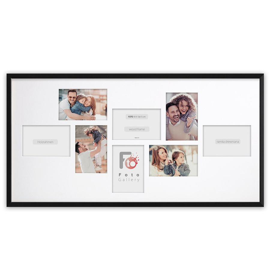 Ramka drewniana galeria passe-partout Black 38x75- kolor czarny