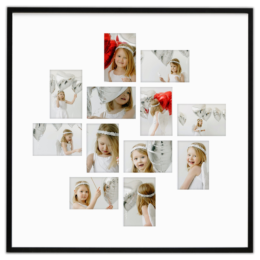 Ramka drewniana galeria passe-partout Black 70x70 - kolor czarny