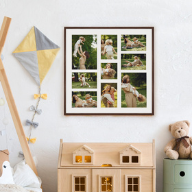 Foto galeria 50x50 cm na 9 zdjęć o wymiarach 10x15 cm 15x21 cm 10x10 cm kolor brązowy