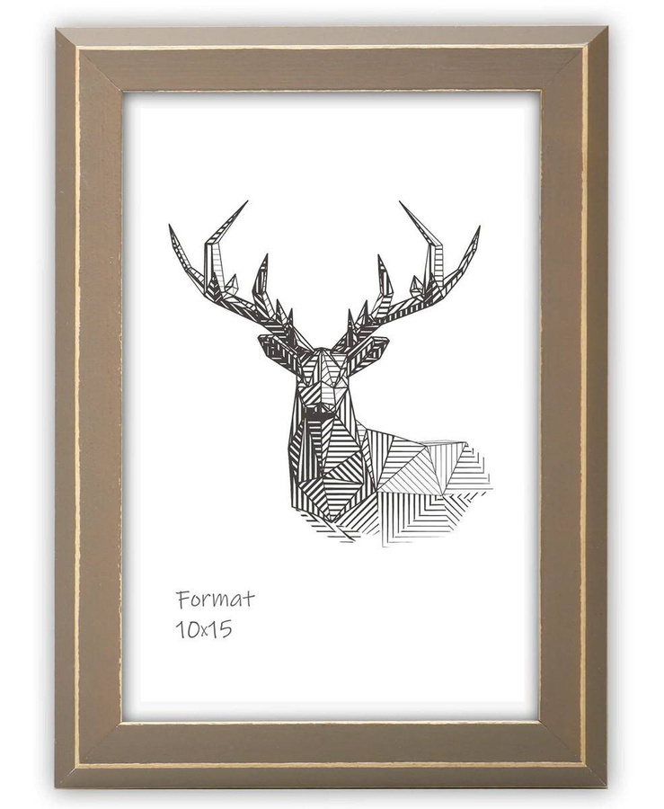 Ramka drewniana MARINA 2799, nowoczesna fotoramka na zdjęcia, plakaty lub rysunki - kolor kawa, przetarcia