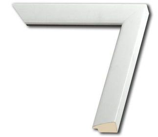 Rama do obrazów, zdjęć, plakatów oraz luster na wymiar LUCA #1772. Skośna nowoczesna, drewniana oprawa - kolor biały mat