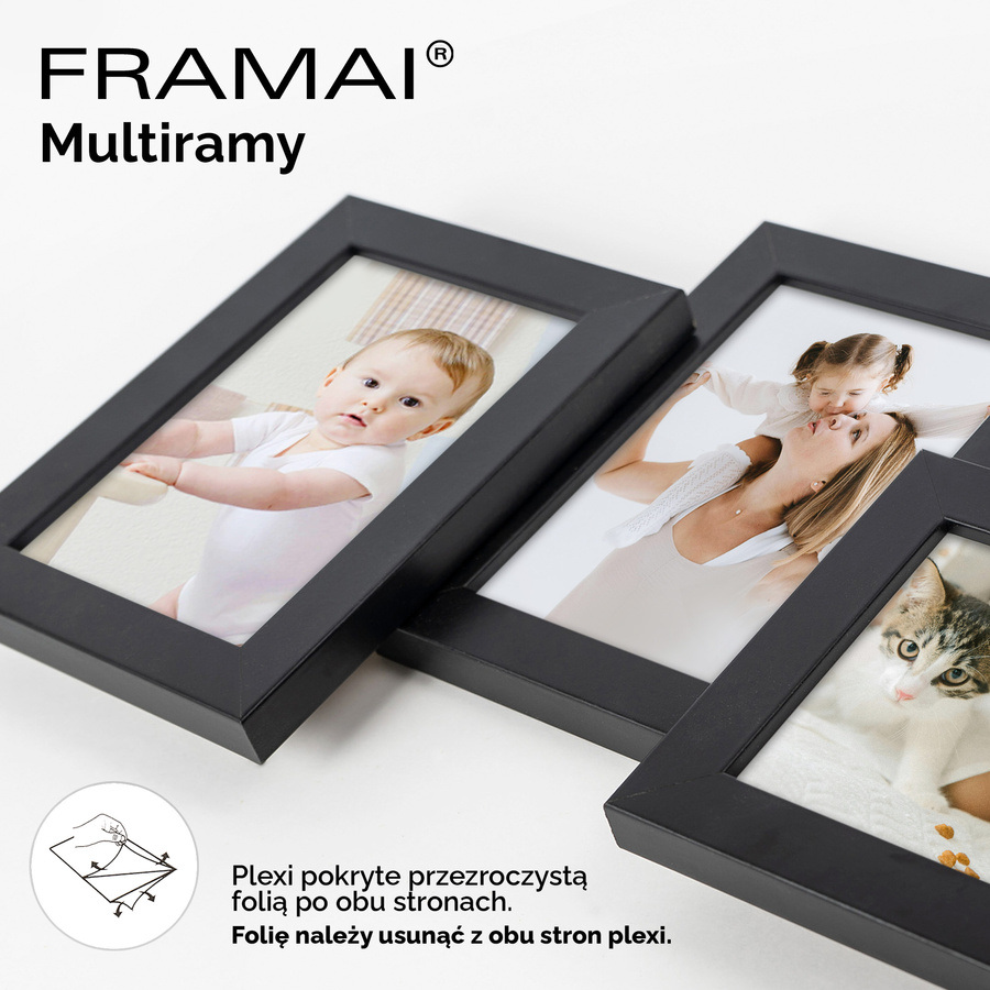Multirama w czarnym kolorze MULTI HEN 2 na 9 zdjęć ramka na zdjęcia