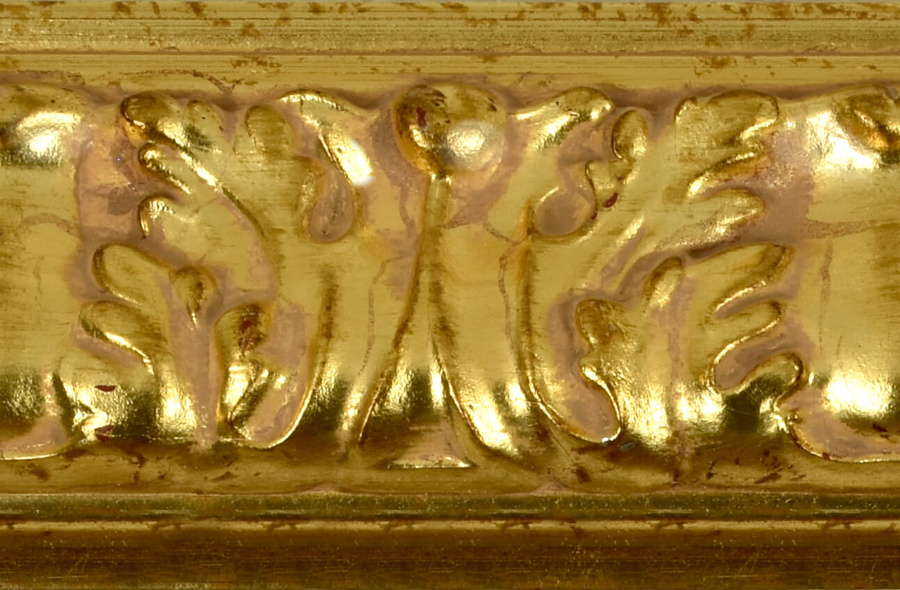 Rama do obrazów, zdjęć, luster na wymiar LUCA #2548. Szlachetna z ornamentem, drewniana oprawa - holenderka, kolor złoty