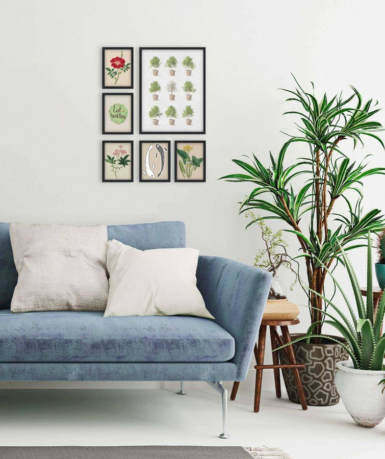 Galeria ścienna PINIA 2 GF0002. Zestaw czarnych ramek na ścianę