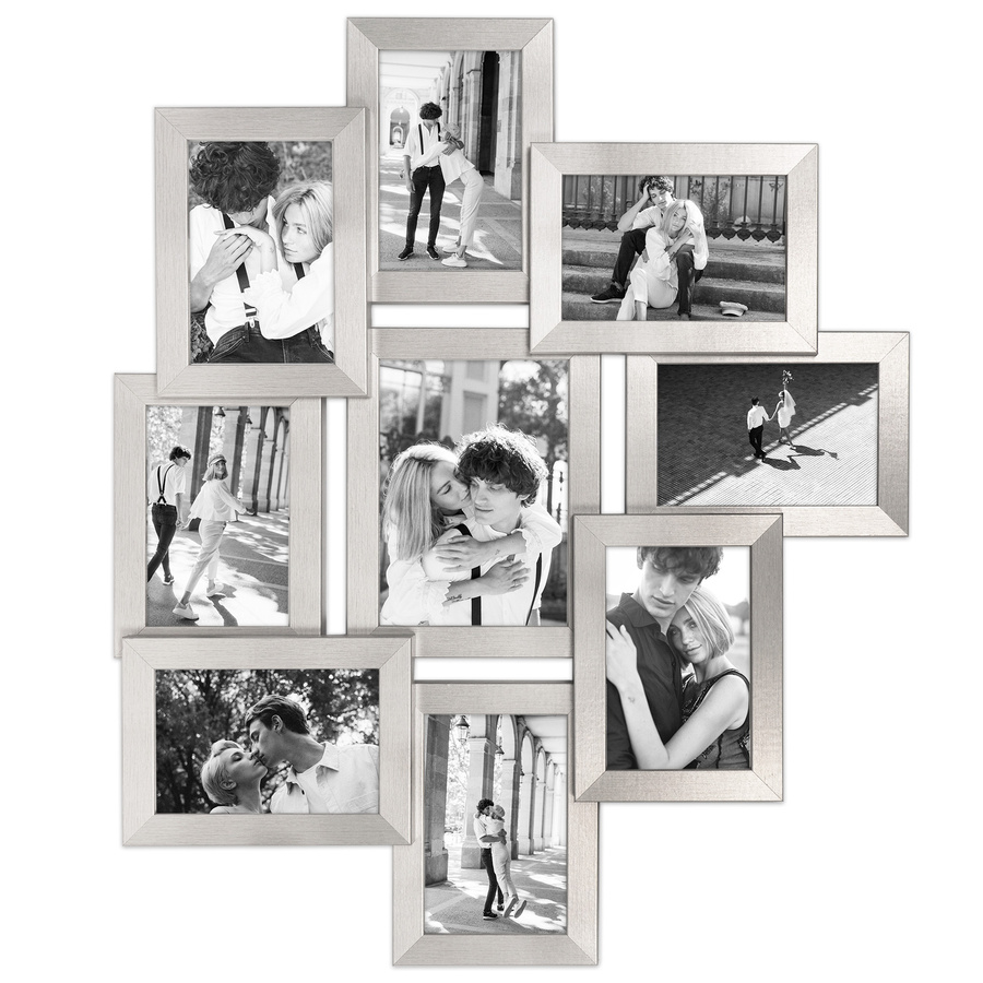 Multirama w srebrnym kolorze MULTI HEN S na 9 zdjęć ramka na zdjęcia
