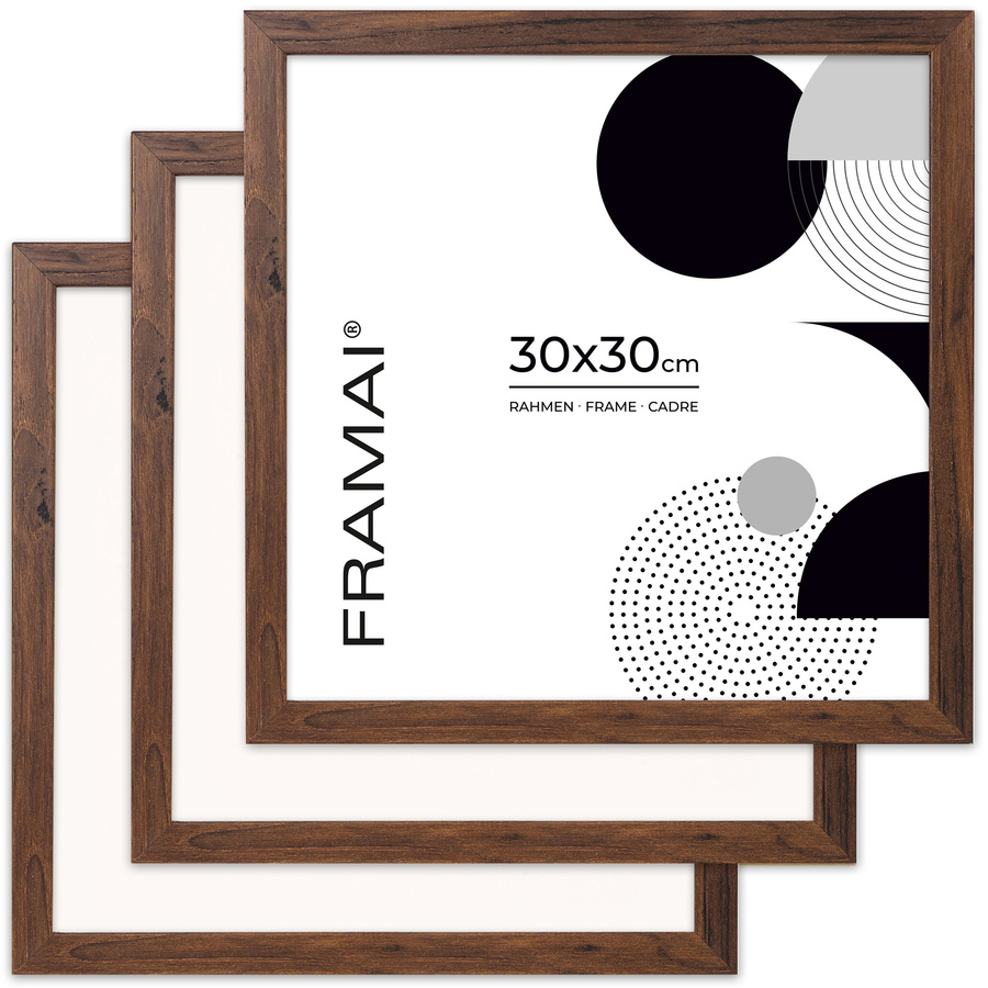 Brązowa ramka na zdjęcia w rozmiarze 30x30 cm