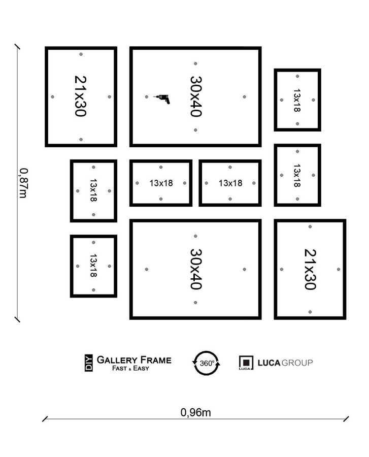 Zestaw ramek PINIA 3 GF0011 - galeria ramek na 10 zdjęć