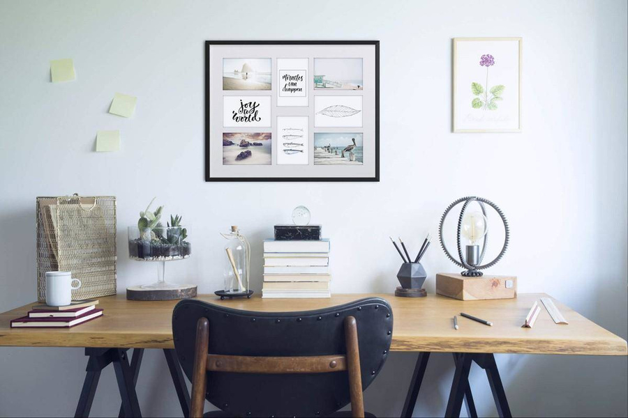 Ramka drewniana galeria passe-partout Black 40x50 A - kolor czarny