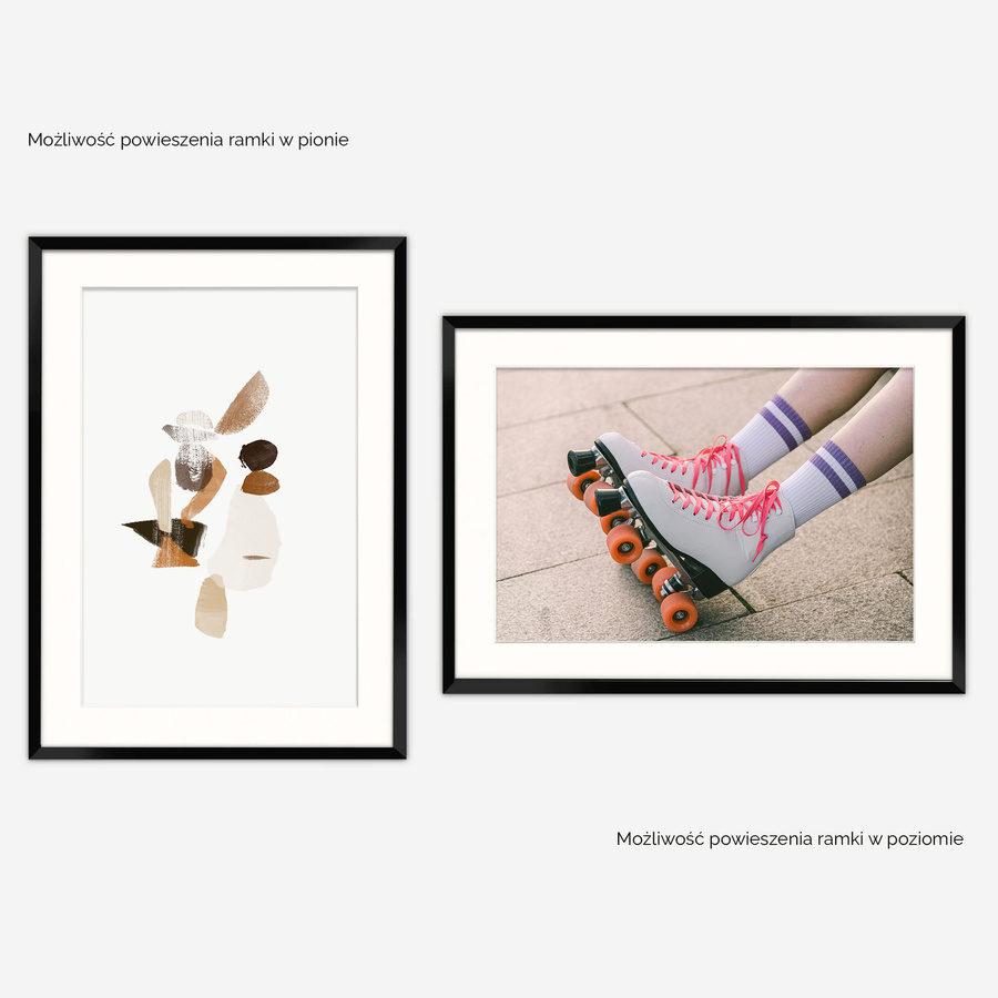 Czarna ramka z passe partout na zdjęcia w rozmiarze 50x70 cm z okienkiem passe partout 40x60 cm