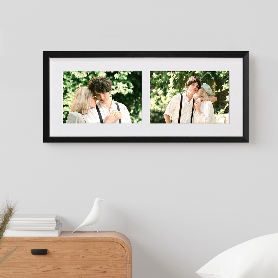 Ramka drewniana galeria passe-partout Black 18x45 - kolor czarny