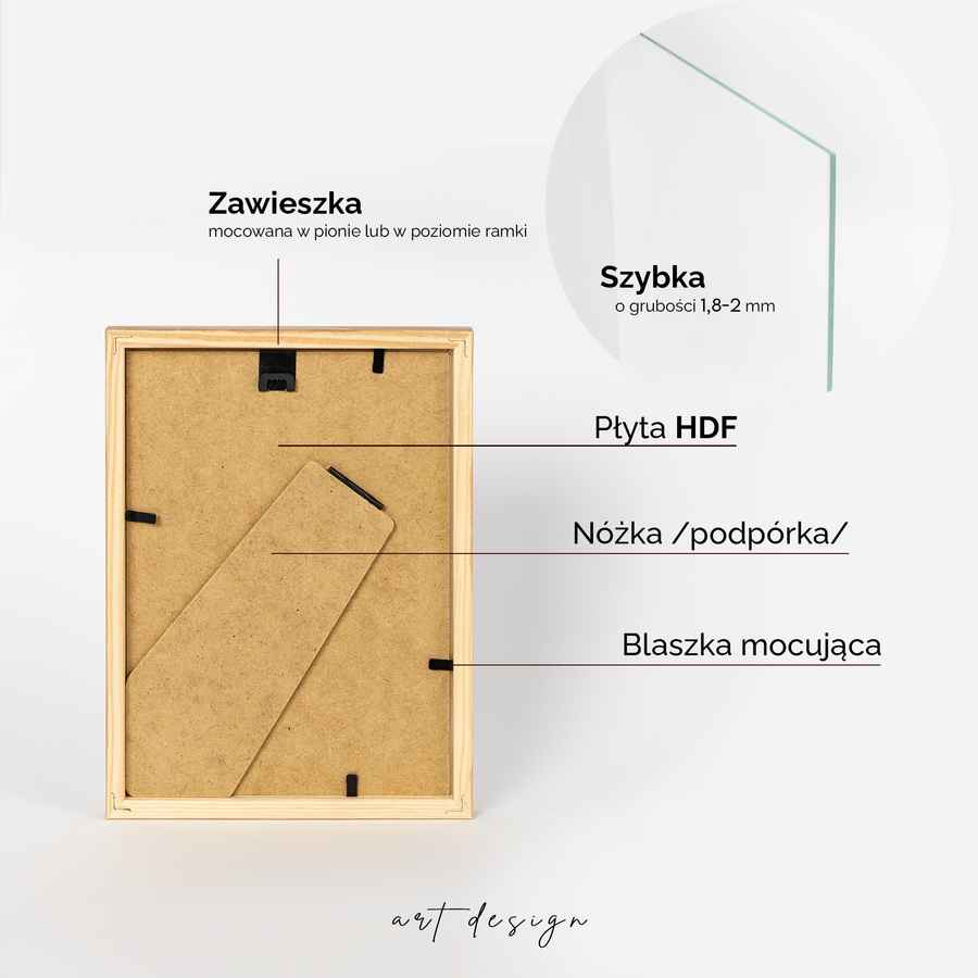 Zestaw ramek drewnianych PINIA 3340 PAK 5 szt. - kolor naturalna sosna