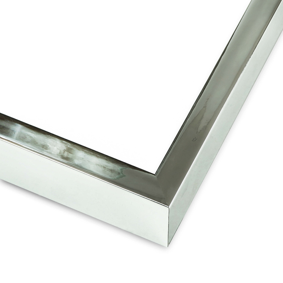 Ramka do zdjęć, obrazów, luster na wymiar LUCA #2457. Lustrzana chromowana, wysoka, drewniana oprawa - panel kolor srebrny