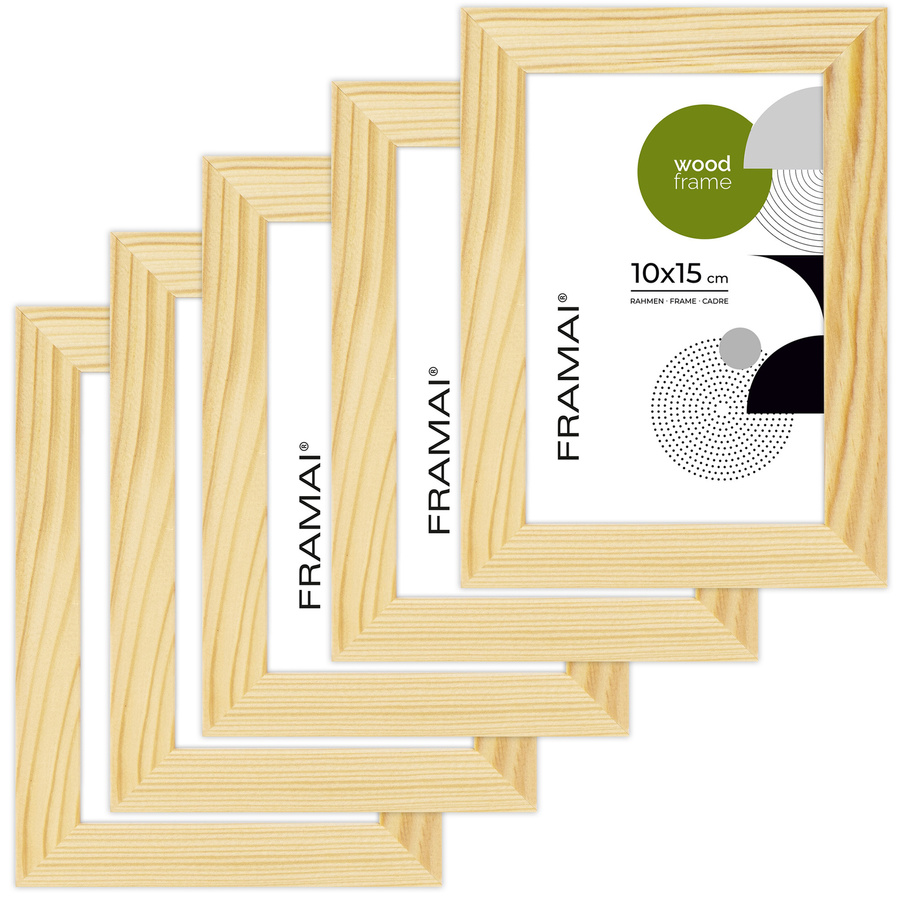 Ramka z drewna surowego na zdjęcia 5 szt. RAW 10x15 cm