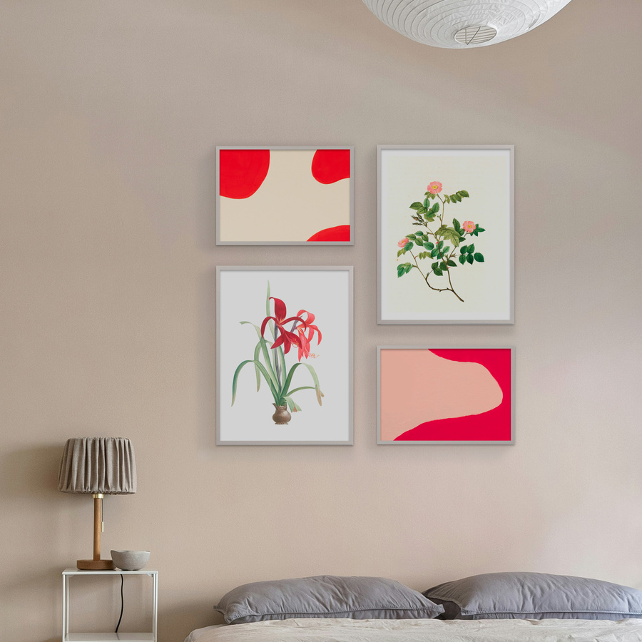 Galeria ścienna PINIA 05 GF0003. Zestaw szarych ramek na ścianę