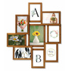 Multirama drewniana Brown 91, zestaw ramek 8 X 10x15 cm, 1 X 13x18 cm - brązowa