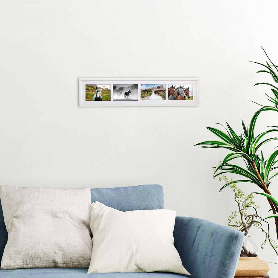 Ramka drewniana galeria passe-partout White 15x68 - kolor biały