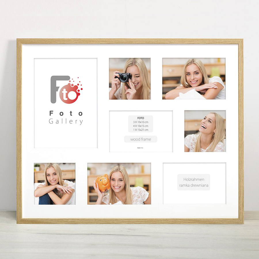 Ramka drewniana galeria passe-partout Natural 40x50 C - kolor naturalne drewno