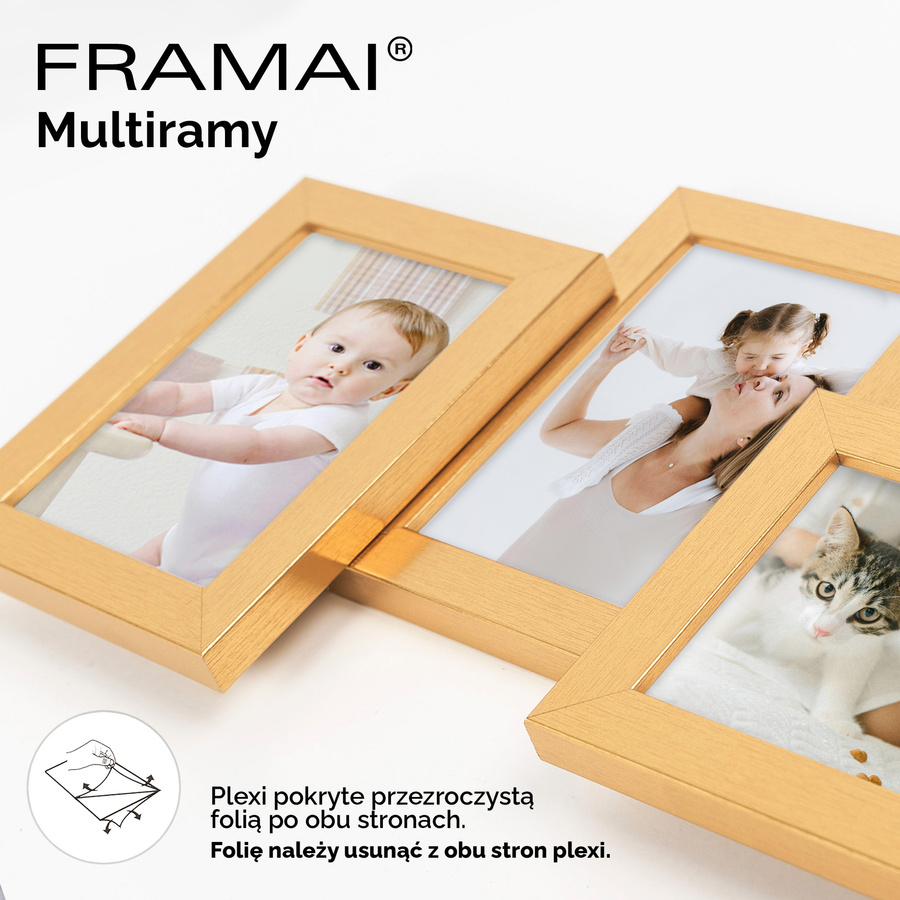 Multirama HEN GOLD zestaw ramek 4 X 10x15 cm