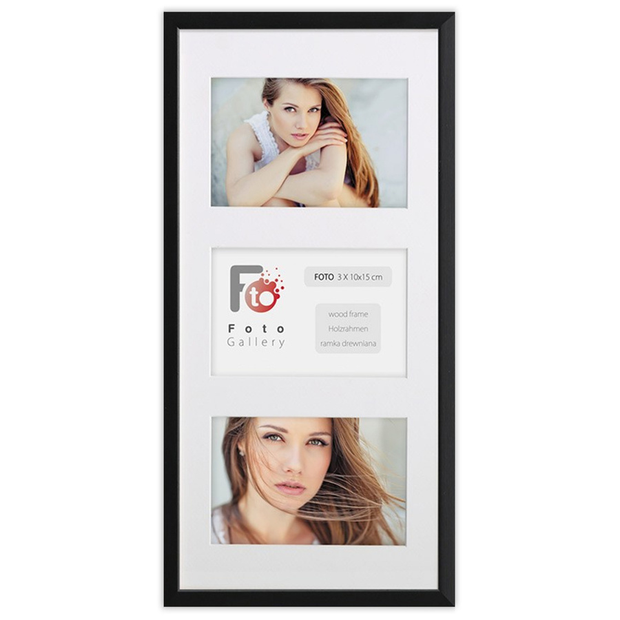 Ramka drewniana galeria passe-partout Black 23x50 - kolor czarny