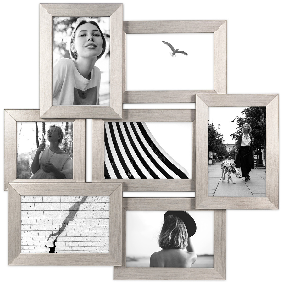 Multirama srebrna MULTI HEN S na 7 zdjęć ramka na zdjęcia