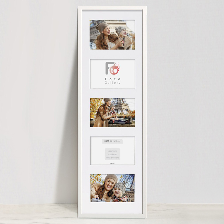 Ramka drewniana galeria passe-partout White 23x81 - kolor biały