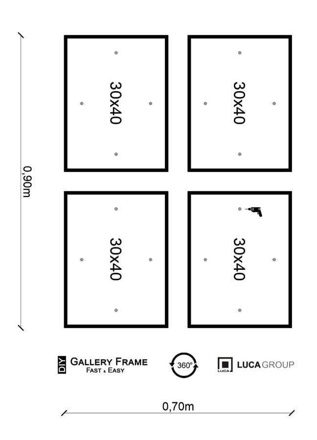 Zestaw ramek PINIA 00 GF0015 - galeria ramek na 4 zdjęcia